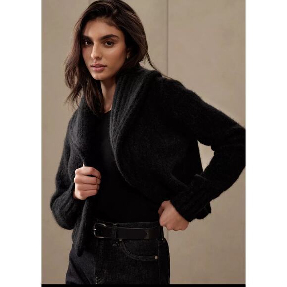 Banana Republic XL Esme Sweater Cardigan Large Black NWT #509220 - Picture 1 of 7